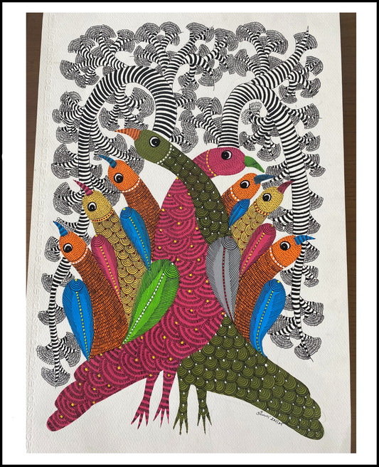 Unique handmade Gond art